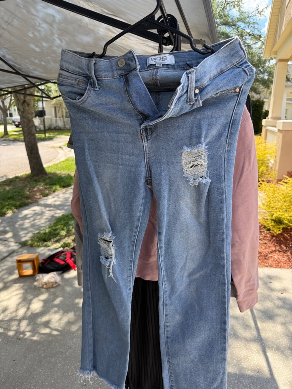 Rachel Light Blue Distressed Straight Leg Jeans